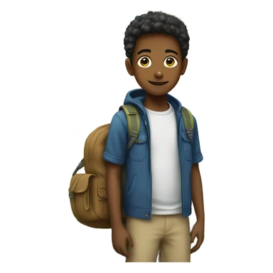 boys outdoors near tree sticker