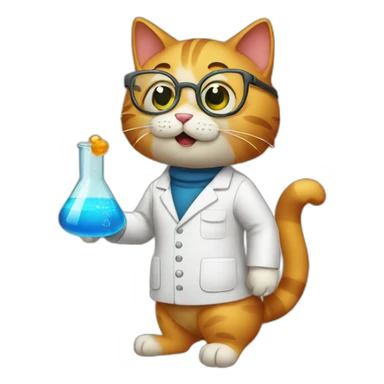 Cat doing chemistry sticker