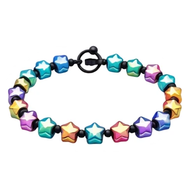 colourful round beaded bracelet with some star beads sticker