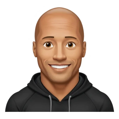 dwayne johnson with black hoodie sticker