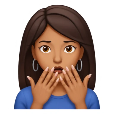 Nervous Latina woman biting fingernails  sticker