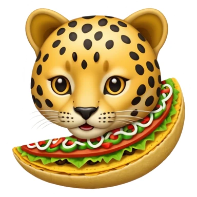 taco eating leopard sticker