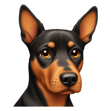 Orange and black dog with pointy ears sticker