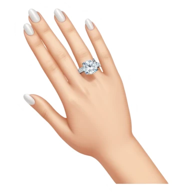LEFT hand with diamond ring on ring finger (second finger from the pinkie) sticker