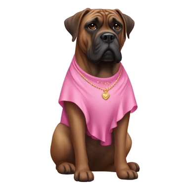 brindle bull mastiff with pink dress sticker