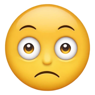 Generate an image of a yellow circle emoji with eyes looking to the side, showing a skeptical or unimpressed expression sticker