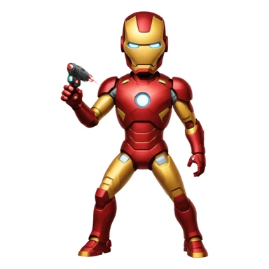 Ironman standing up shooting a laser towards me sticker
