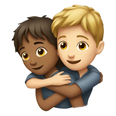 boy and girl hugging sticker