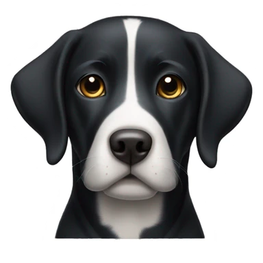 Black Labrador retriever with white patch on the chest sticker