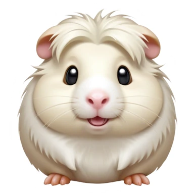 Cinematic Comical White Guinea Pig Portrait Emoji, Head tilted dramatically with an exaggeratedly amused expression, featuring a glossy, pristine white fur with an adorably scrunched face, wide, expressive dark eyes filled with playful disbelief, Simplified yet hilariously expressive features, highly detailed, glowing with a slightly sassy glow, high shine, dramatic yet playful, stylized with an air of cheeky mischief, bright and endearing, soft glowing outline, capturing the essence of a spirited and over-the-top guinea pig, so meme-worthy it feels like it could side-eye its way into internet fame instantly! sticker
