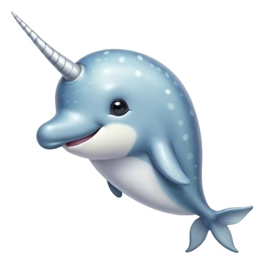 Cinematic Cute Narwhal Portrait Emoji, Head tilted playfully and inquisitively, showcasing a sleek, streamlined body with subtly iridescent, mottled gray skin and a prominently spiraled ivory tusk, complemented by round, sparkling eyes full of gentle wonder, Simplified yet irresistibly adorable features, highly detailed, glowing with a warm, friendly arctic glow, high shine, affectionate and lively, stylized with a touch of whimsical marine charm, soft glowing outline, capturing the essence of a mischievous yet loving narwhal that seems as if it could frolic out of the screen into your heart! sticker
