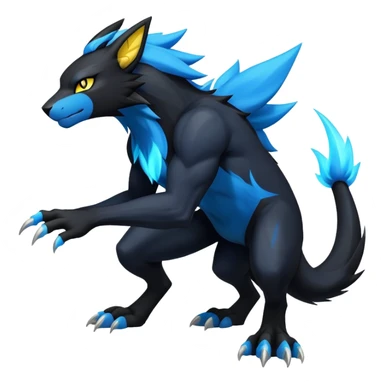 Manectric-Luxray-Draco-Fakémon-hybrid-creature (full body), 4 legs sticker