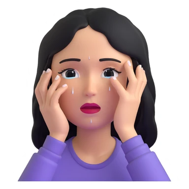 sad woman with tears streaming down her face sticker