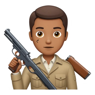 Man holding a gun sticker