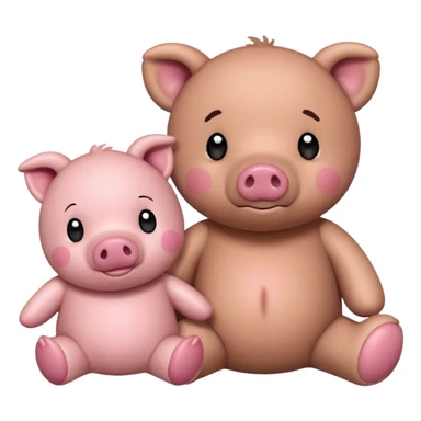 teddy bear and a little pig sticker