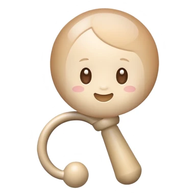 baby rattle with gradient and beige colors sticker