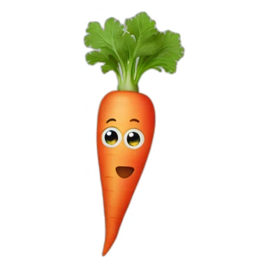 Red carrot with eyes and mouth  sticker