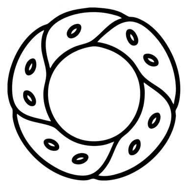 simit, Turkish sesame bread ring outlined icon sticker