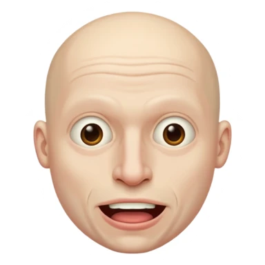 Creepy man with big mouth and no nose and ears no nise sticker