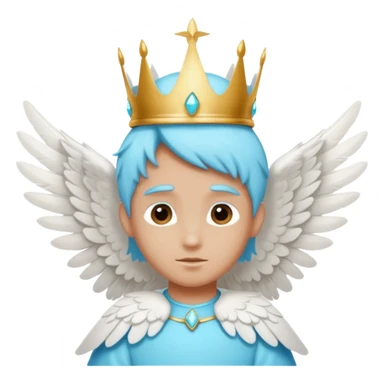 an angel with a cyan crown on his head, 4 wings sticker