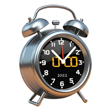 an alarm clock ringing at sunrise, simple and expressive sticker