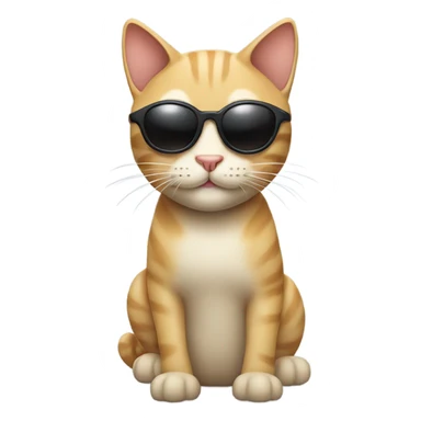 smirk cat emoji fused with cool emoji sticker