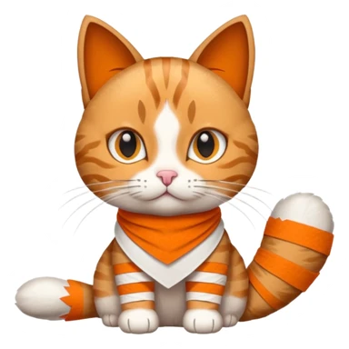 cat with a turkey bandage, playful pose sticker