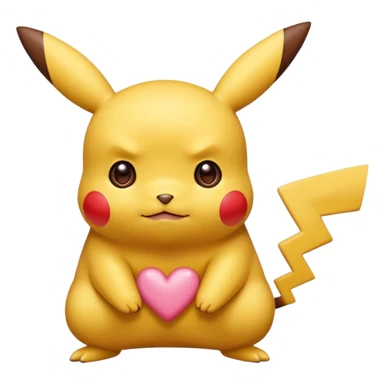 Un Pikachu rouge qui et triste avec des éclairs en fond et il a fait caca sticker