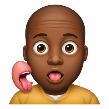 Cute big black man with tongue out and big eyes sticker