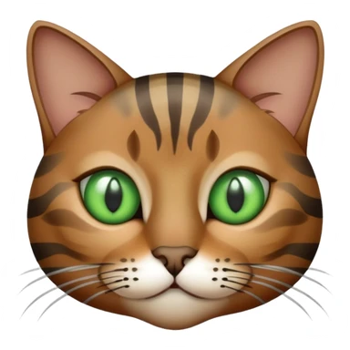 brown grey stripe cat with green eyes sticker