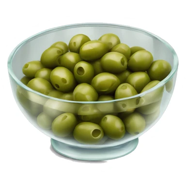 glass bowl full of green olives  sticker