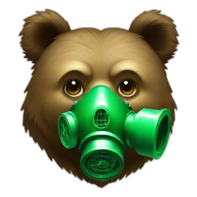 small Grizzly head with a green Gas mask sticker