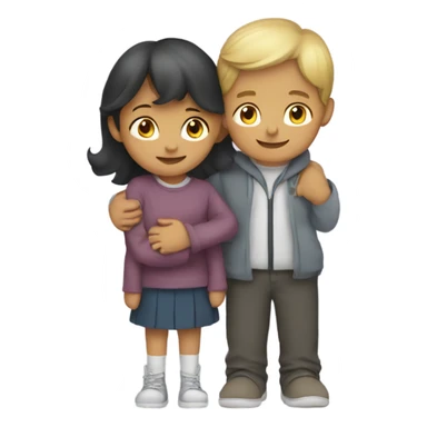 Boy and girl hugging sticker