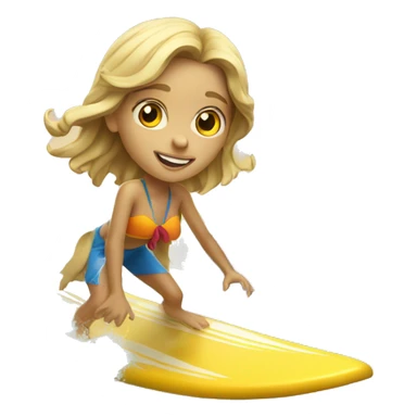 Surfer Ukrainian girl with a board on the wave sticker