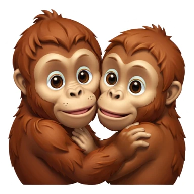 Kissing orangutang blowing kiss sticker
