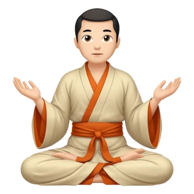 Taoist master is meditation  sticker