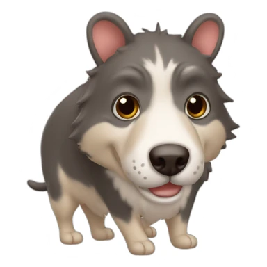 Perra de raza ratonero bodeguero con grandes orejas de punta, con manto blanco y manchas marrones en la cabeza sticker