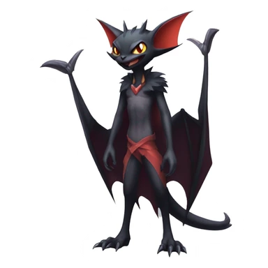  Kawaii Edgy Cool Vampiric Beautiful Noivern-Nargacuga-Litten with big Bat Ears full body sticker