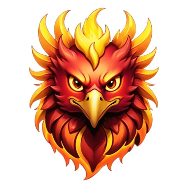 Cinematic Battle-Hardened Mystical Fire Phoenix Portrait Emoji, head tilted dramatically with a defiant, almost mocking smirk. Featuring a striking, rugged form with intensely scarred, flame-scorched feathers and eyes that burn with warrior-like fury, this phoenix embodies unapologetic badassery. Rendered with vibrant, lifelike textures and dynamic, contrasting shadows, high shine, and a bold soft glowing outline, it captures the essence of a phoenix ready to rise and scorch any challenge with battle-hardened might. sticker
