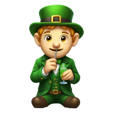 leprechaun with fever and thermometer sticker