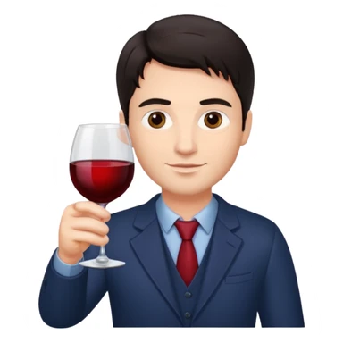 wine expert dark hair man\ sticker