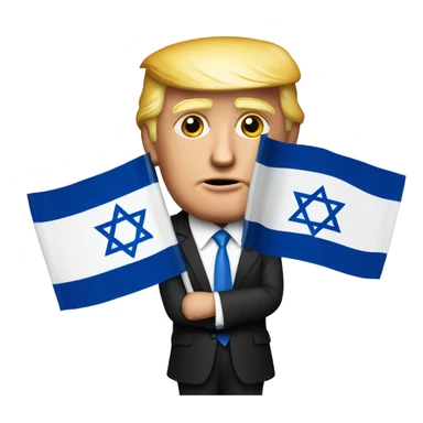Donald Trump with Israel flag sticker