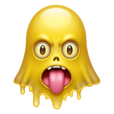 Yellow cyclops ghost with tongue sticking out sticker