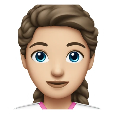 Brunette nurse with blue eyes wearing pink  sticker