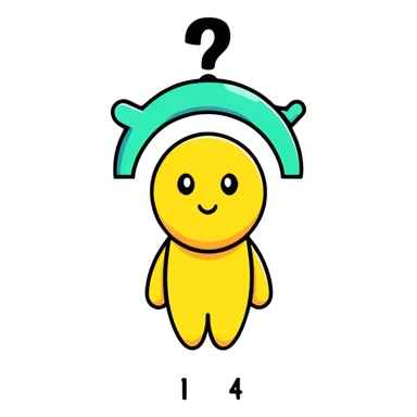 cute thinking character with question marks sticker