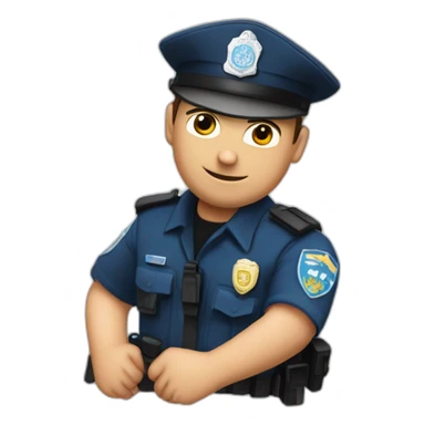 Un policier qui a un logo avec écrit HPD sticker