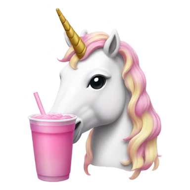 a unicorn with a pink shirt on drinking boba sticker