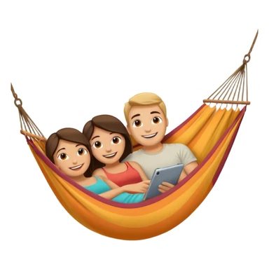 two people in a hammock sticker