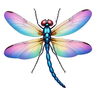 cartoon dragonfly with colorful wings sticker
