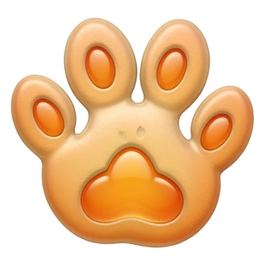 a very light pale pastel apricot pawprint sticker